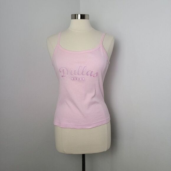 Y2K Millennial Pink Dallas Cowboys Spaghetti Strap Tank Top Juniors XL - Picture 2 of 11